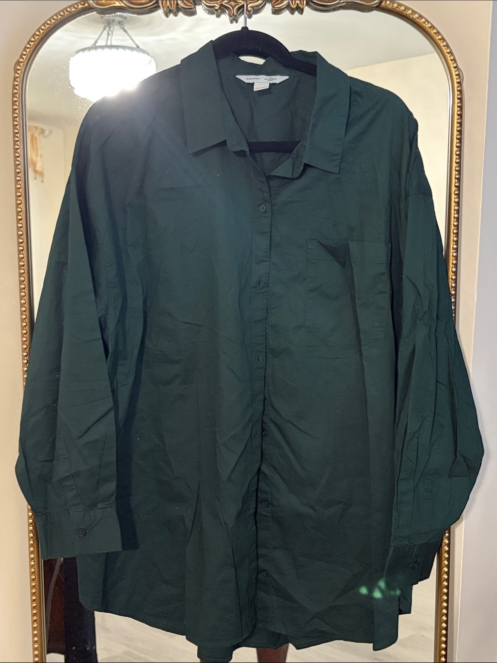Old Navy Dark Green Boyfriend Shirt XL